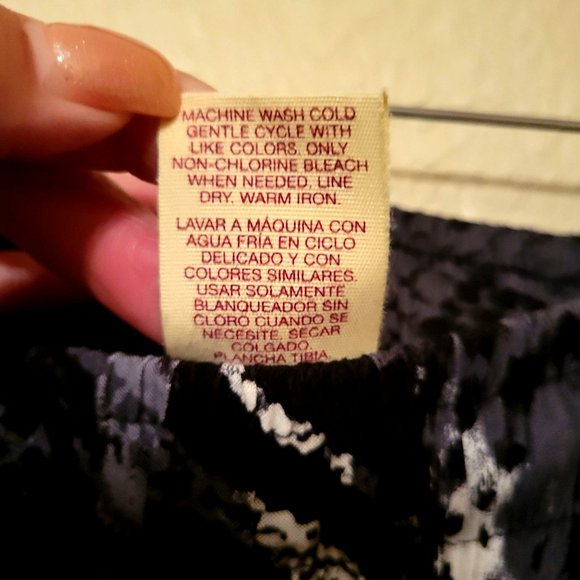 Faded Glory Womens Pants Black XL Plus Size Animal Print Straight Leg - Picture 7 of 8